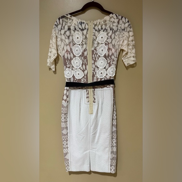 Byron Lars Beguile Ivory Lace Dress with Black Accents - Picture 8 of 9